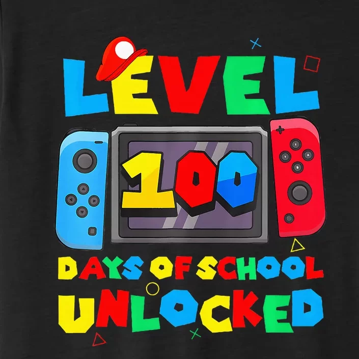 Game Controller Level 100 Days Of School Unlocked ChromaSoft Performance T-Shirt