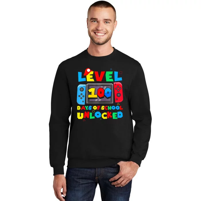 Game Controller Level 100 Days Of School Unlocked Tall Sweatshirt