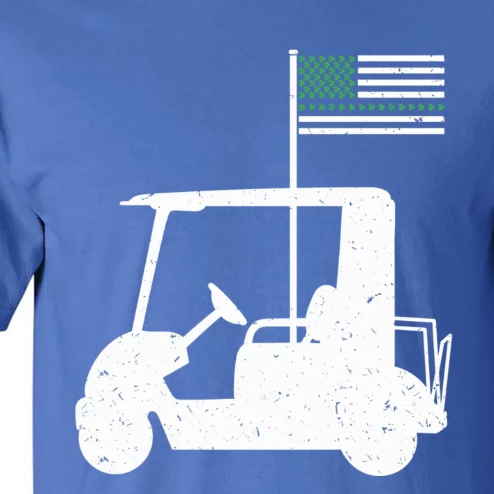 Golf Cart Leaf Clover Us Flag St Patrick's Day Gift Tall T-Shirt