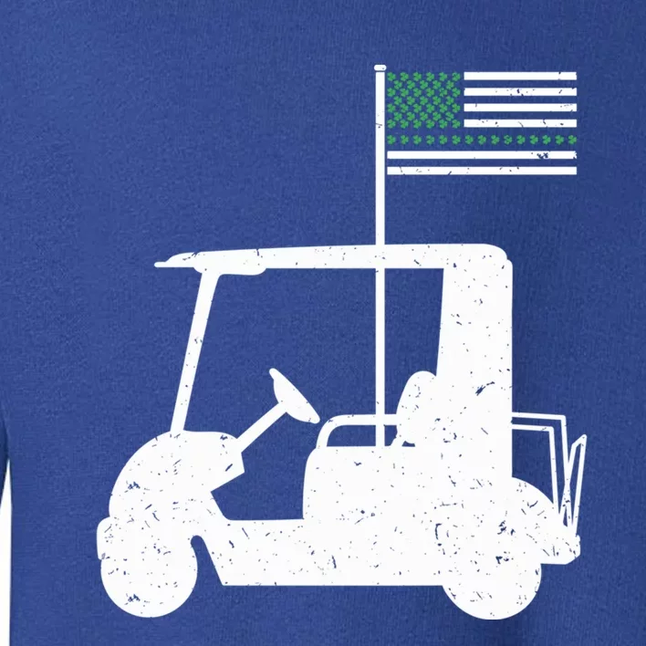 Golf Cart Leaf Clover Us Flag St Patrick's Day Gift Toddler Sweatshirt