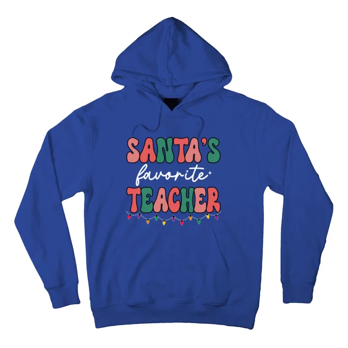 Groovy Christmas Lights Santas Favorite Teacher Funny Gift Hoodie