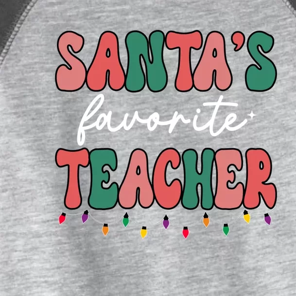 Groovy Christmas Lights Santas Favorite Teacher Funny Gift Toddler Fine Jersey T-Shirt