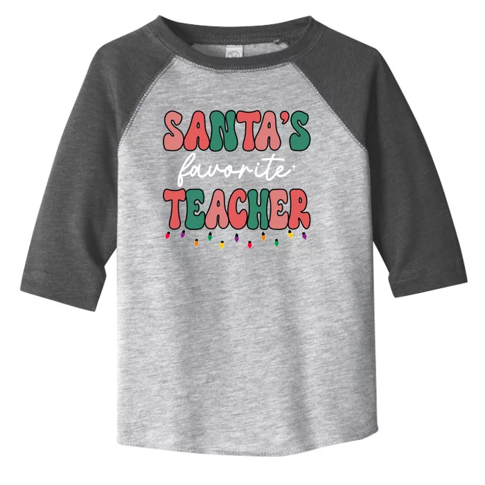 Groovy Christmas Lights Santas Favorite Teacher Funny Gift Toddler Fine Jersey T-Shirt