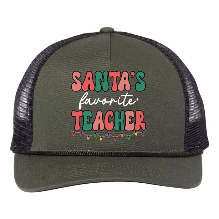 Groovy Christmas Lights Santas Favorite Teacher Funny Gift Retro Rope Trucker Hat Cap