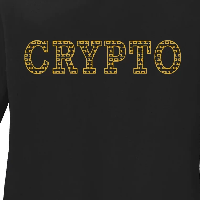 Golden Crypto Logo Limited Edition Ladies Long Sleeve Shirt