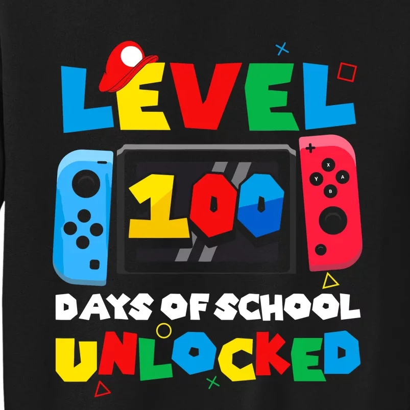 Game Controller Level 100 Days Of School Unlocked Tall Sweatshirt