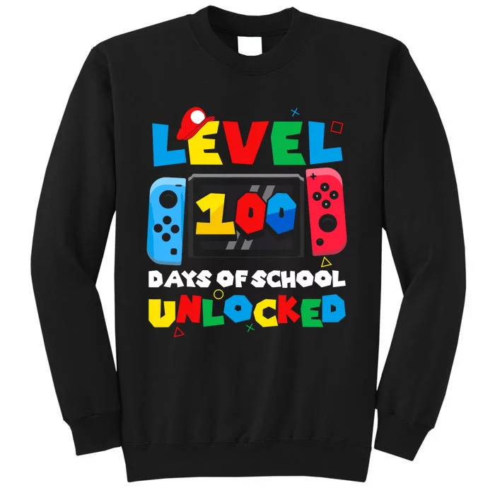 Game Controller Level 100 Days Of School Unlocked Tall Sweatshirt