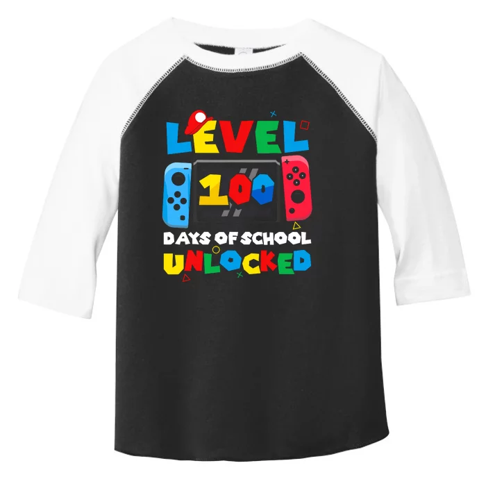 Game Controller Level 100 Days Of School Unlocked Toddler Fine Jersey T-Shirt