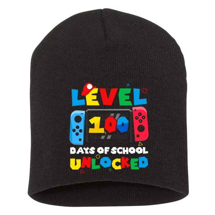 Game Controller Level 100 Days Of School Unlocked Short Acrylic Beanie