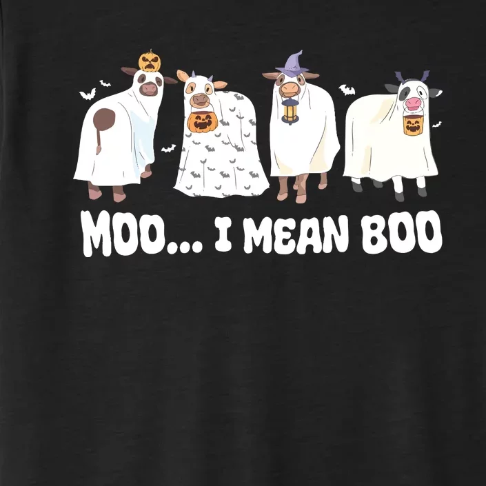 Ghost Cows Moo I Mean Boo Spooky Cow Halloween ChromaSoft Performance T-Shirt