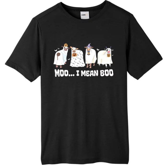 Ghost Cows Moo I Mean Boo Spooky Cow Halloween ChromaSoft Performance T-Shirt