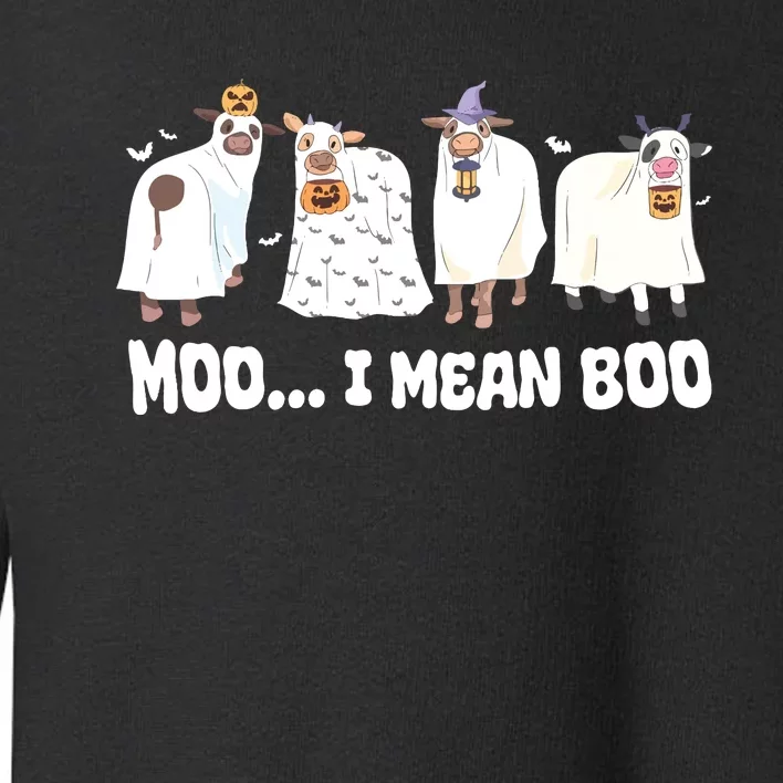 Ghost Cows Moo I Mean Boo Spooky Cow Halloween Toddler Sweatshirt