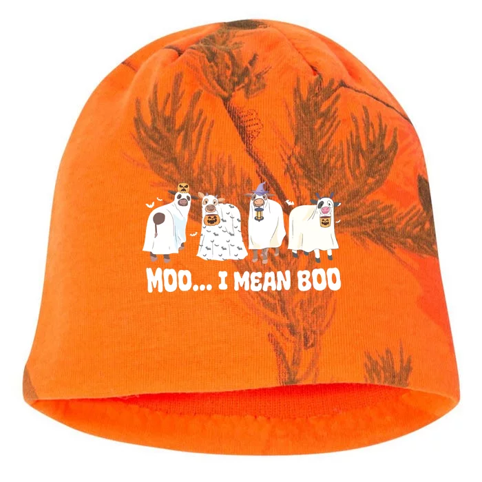 Ghost Cows Moo I Mean Boo Spooky Cow Halloween Kati - Camo Knit Beanie