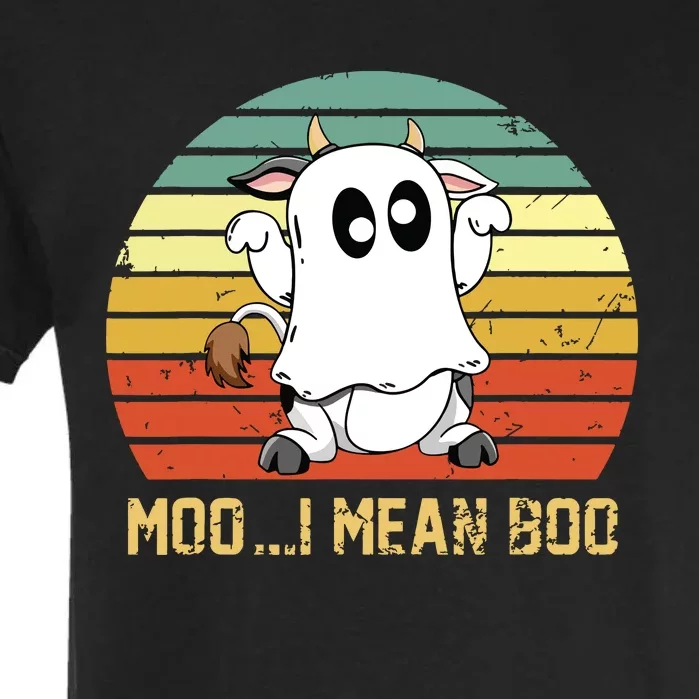 Ghost Cow Moo I Mean Boo Halloween Funny Cow Lover Garment-Dyed Heavyweight T-Shirt