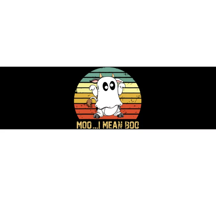 Ghost Cow Moo I Mean Boo Halloween Funny Cow Lover Bumper Sticker