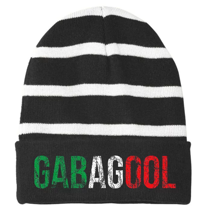 Gabagool Capicola Meat New Jersey Italian Pride Gift Striped Beanie with Solid Band