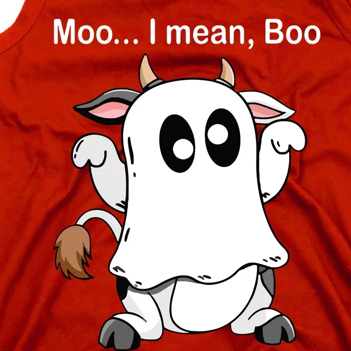 Ghost Cow Moo I Mean Boo Halloween Outfit Funny Cow Lover Tank Top