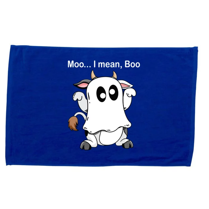 Ghost Cow Moo I Mean Boo Halloween Outfit Funny Cow Lover Microfiber Hand Towel