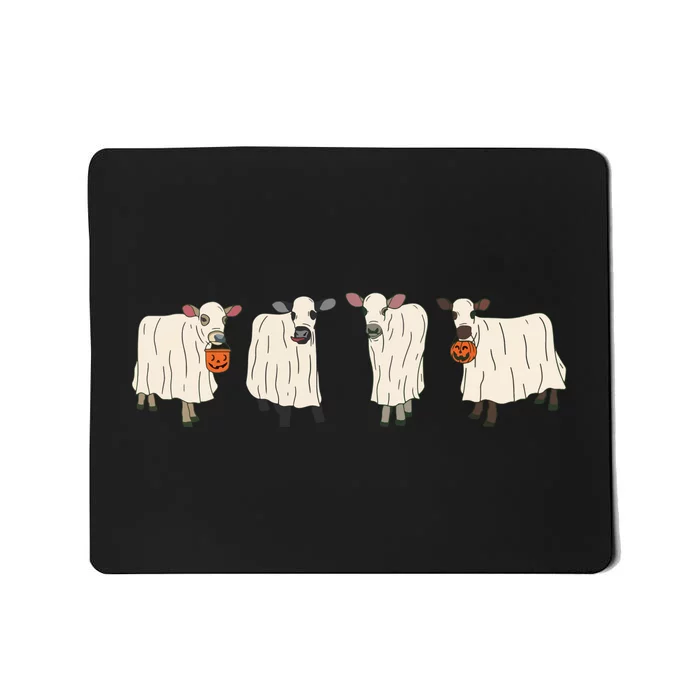 Ghost Cow Moo I Mean Boo Trick Or Treat Halloween Party Sweat Mousepad