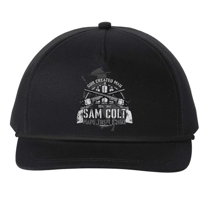 God Created Man Sam Colt Made Them Equal Snapback Five-Panel Rope Hat