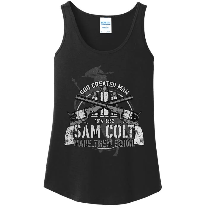 God Created Man Sam Colt Made Them Equal Ladies Essential Tank