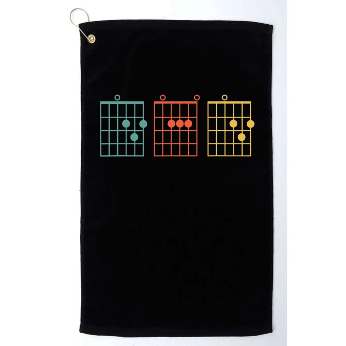 Guitar Chord Musical Note Dad Written Retro Vintage Father Platinum Collection Golf Towel