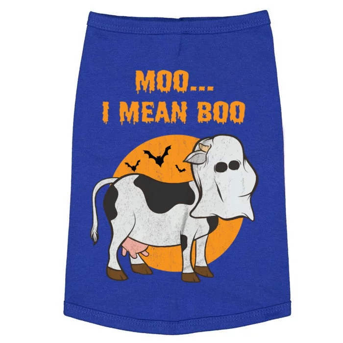 Ghost Cow Moo I Mean Boo Gift Doggie Tank