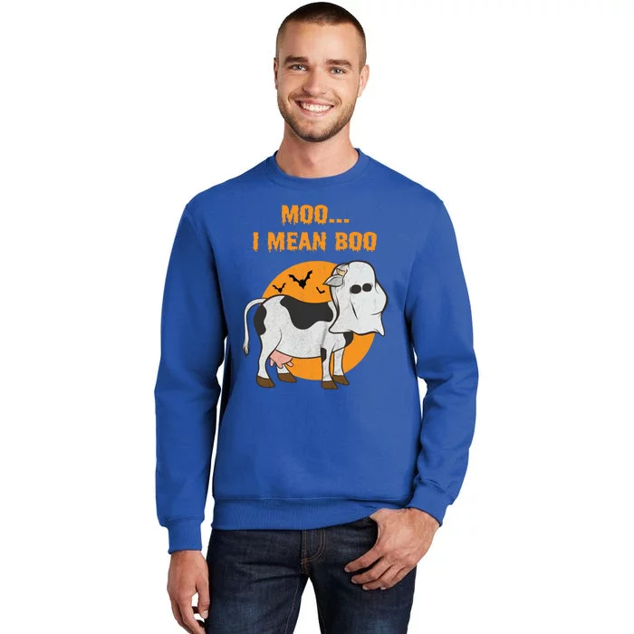 Ghost Cow Moo I Mean Boo Gift Tall Sweatshirt