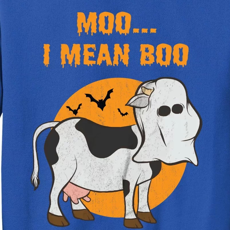 Ghost Cow Moo I Mean Boo Gift Tall Sweatshirt