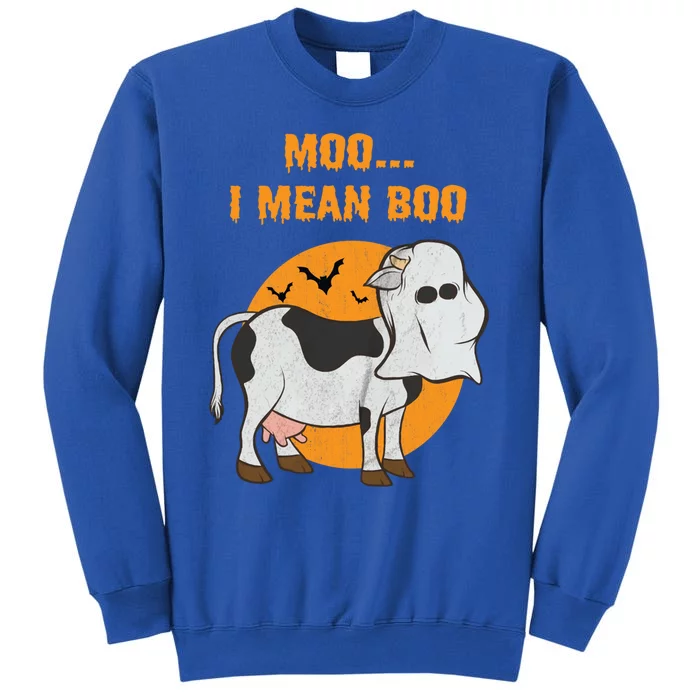 Ghost Cow Moo I Mean Boo Gift Tall Sweatshirt