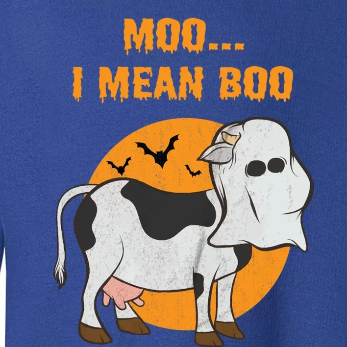 Ghost Cow Moo I Mean Boo Gift Toddler Sweatshirt