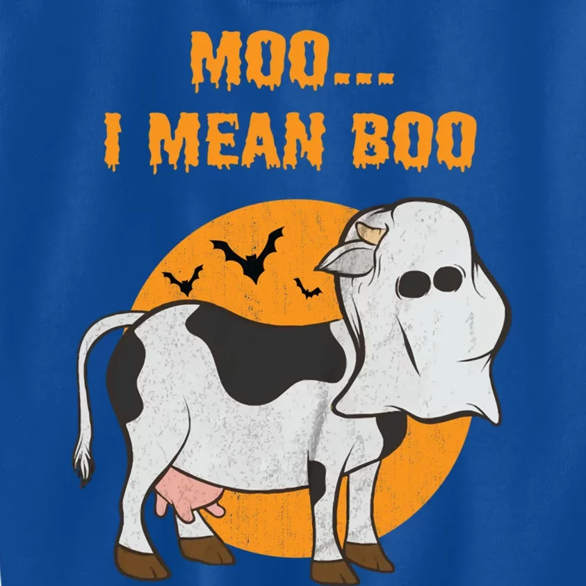 Ghost Cow Moo I Mean Boo Gift Kids Sweatshirt