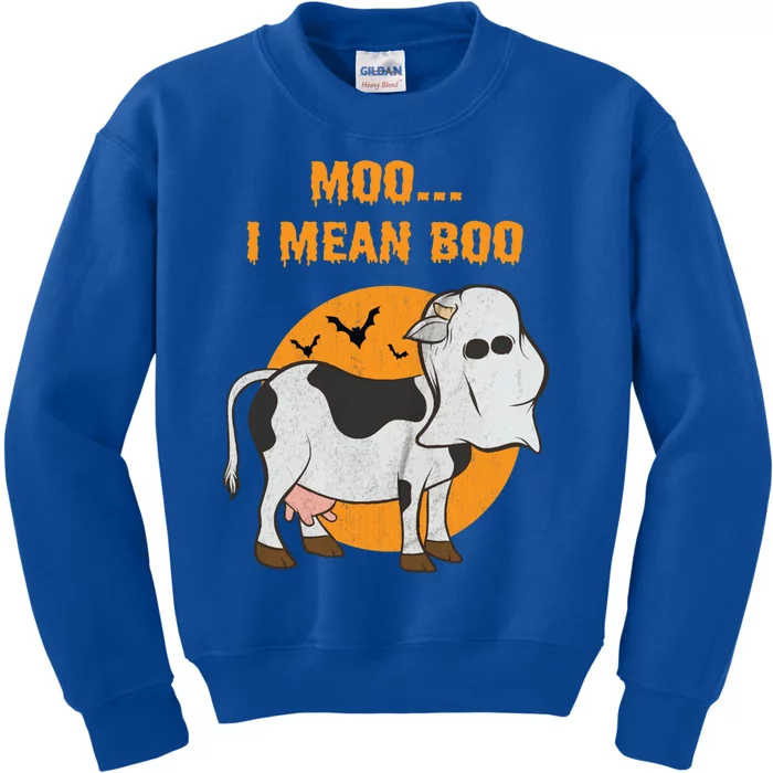 Ghost Cow Moo I Mean Boo Gift Kids Sweatshirt