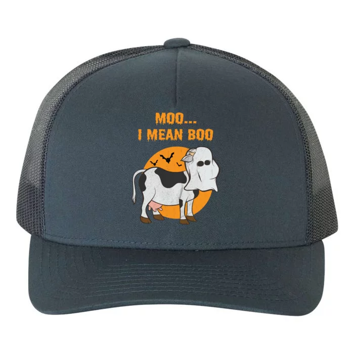 Ghost Cow Moo I Mean Boo Gift Yupoong Adult 5-Panel Trucker Hat