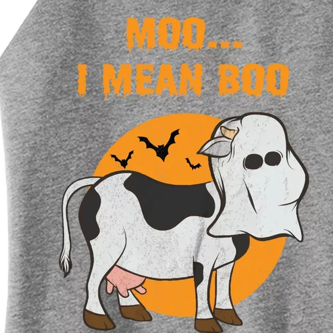 Ghost Cow Moo I Mean Boo Gift Women’s Perfect Tri Rocker Tank