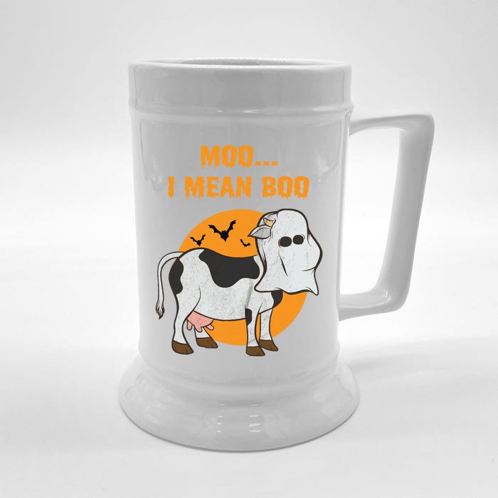 Ghost Cow Moo I Mean Boo Gift Front & Back Beer Stein