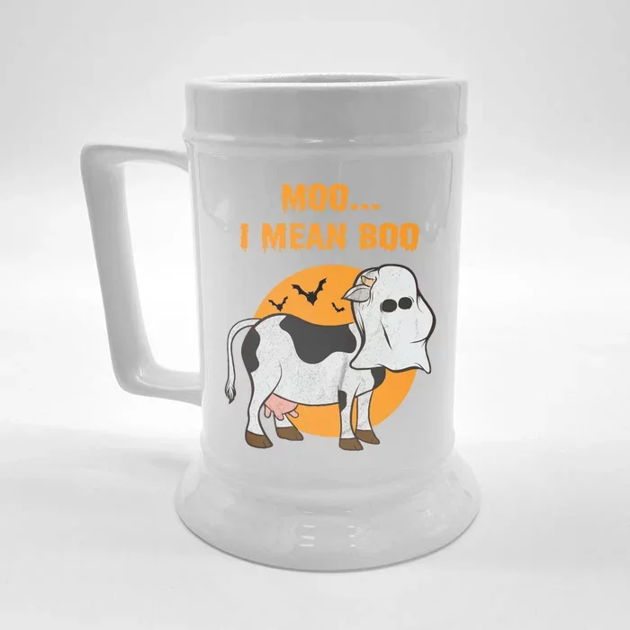 Ghost Cow Moo I Mean Boo Gift Front & Back Beer Stein