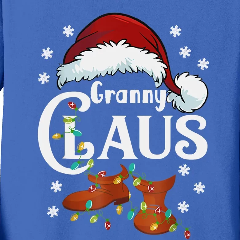 Granny Claus Matching Family Christmas Pajamas Xmas Santa Co Gift Kids Long Sleeve Shirt