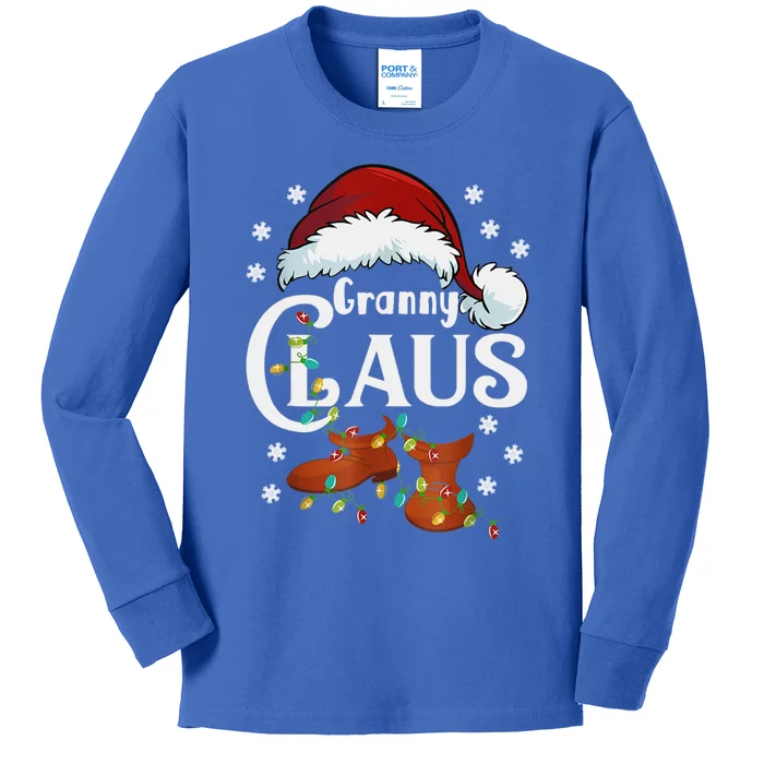 Granny Claus Matching Family Christmas Pajamas Xmas Santa Co Gift Kids Long Sleeve Shirt