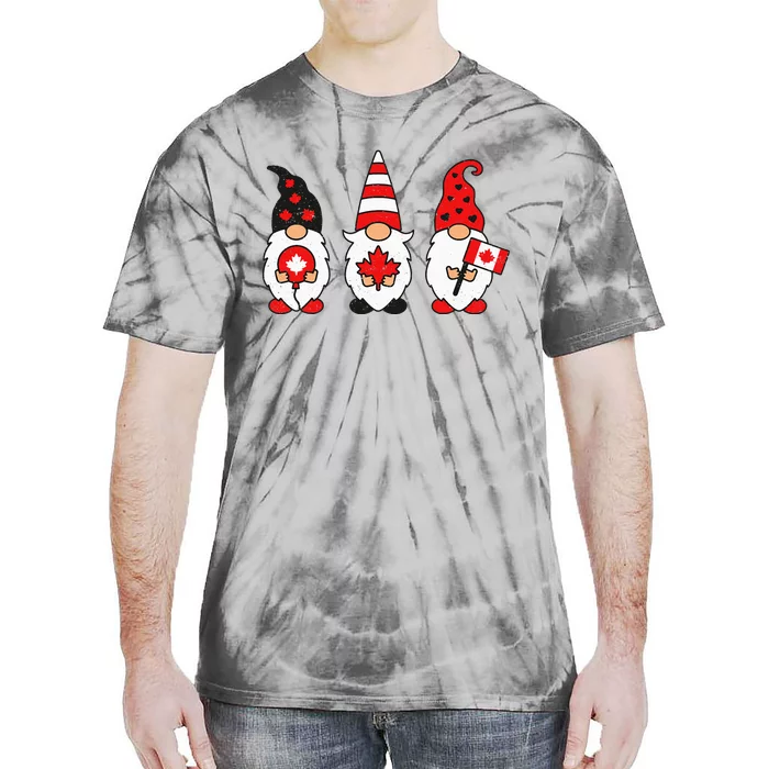 Gnomies Canada Maple Leaf Vintage Canadian Flag Canada Day Tie-Dye T-Shirt