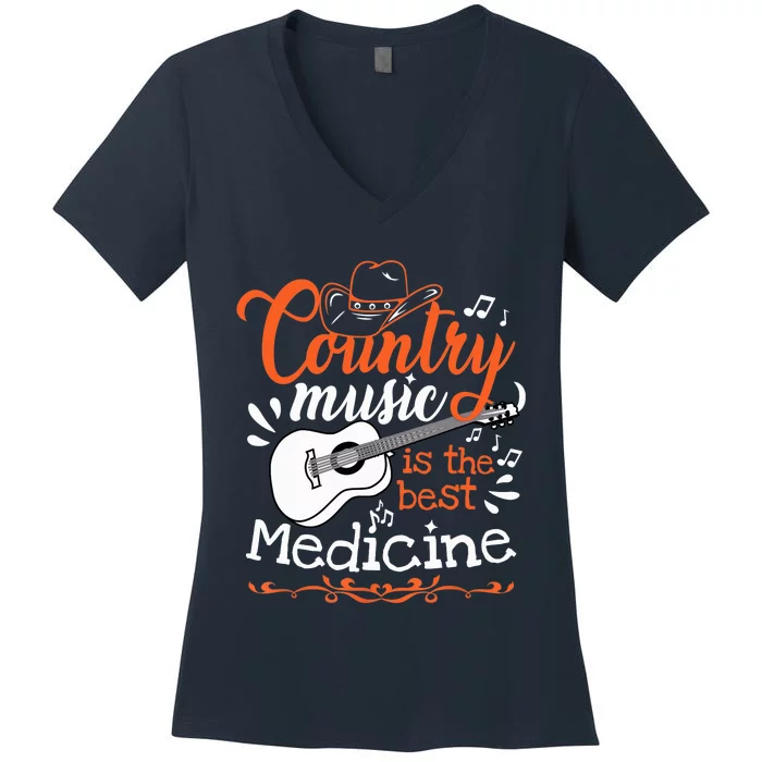 Guitar Country Music Lover Women's V-Neck T-Shirt