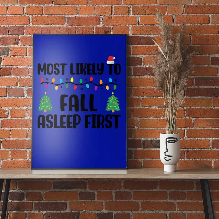 Group Christmas Most Likely To Fall Asleep First Great Gift Poster