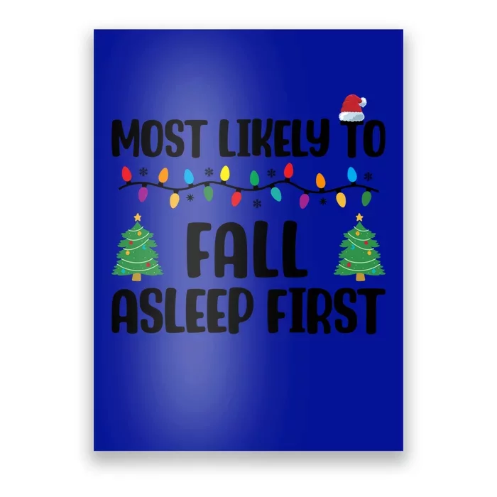 Group Christmas Most Likely To Fall Asleep First Great Gift Poster