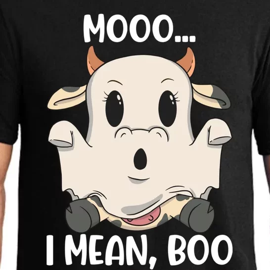 Ghost Cow Moo I Mean Boo Costume Halloween Gift Pajama Set