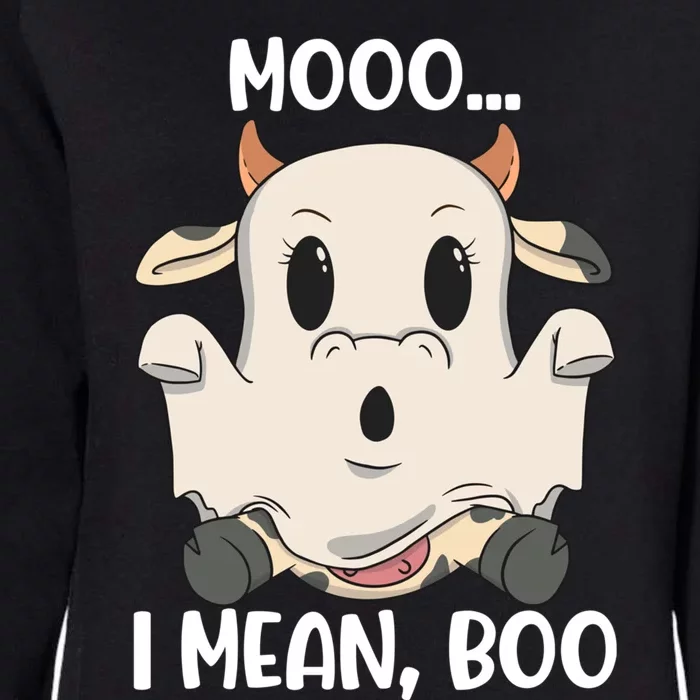 Ghost Cow Moo I Mean Boo Costume Halloween Gift Womens California Wash Sweatshirt