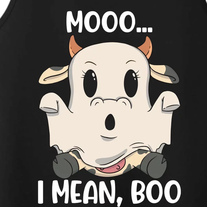 Ghost Cow Moo I Mean Boo Costume Halloween Gift Performance Tank