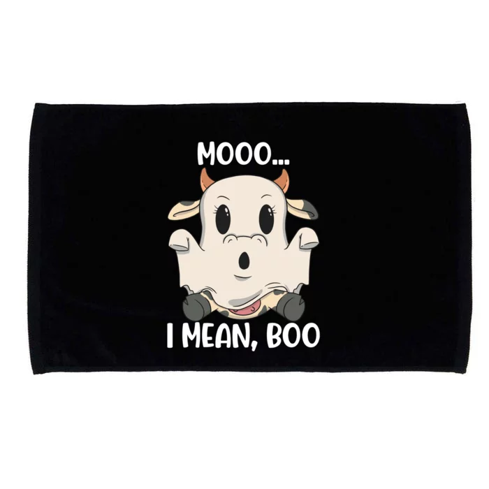 Ghost Cow Moo I Mean Boo Costume Halloween Gift Microfiber Hand Towel