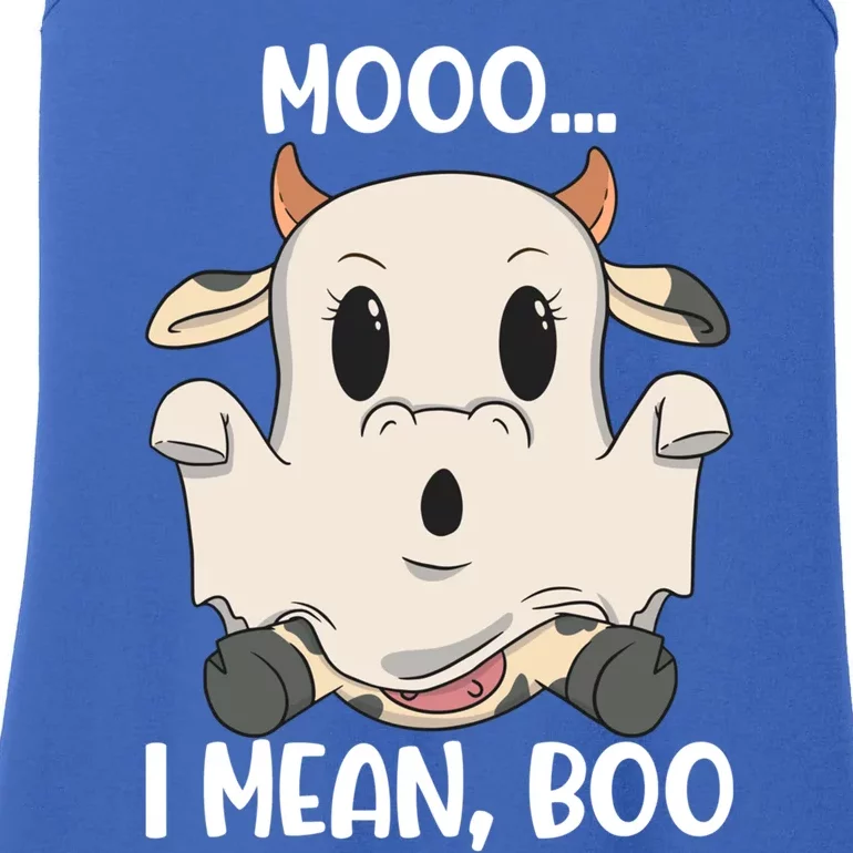 Ghost Cow Moo I Mean Boo Costume Halloween Gift Ladies Essential Tank