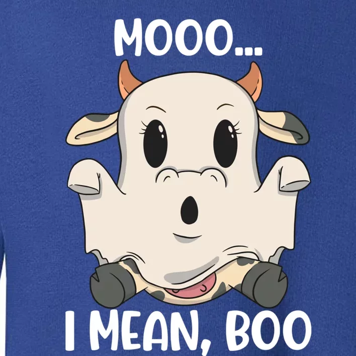 Ghost Cow Moo I Mean Boo Costume Halloween Gift Toddler Sweatshirt