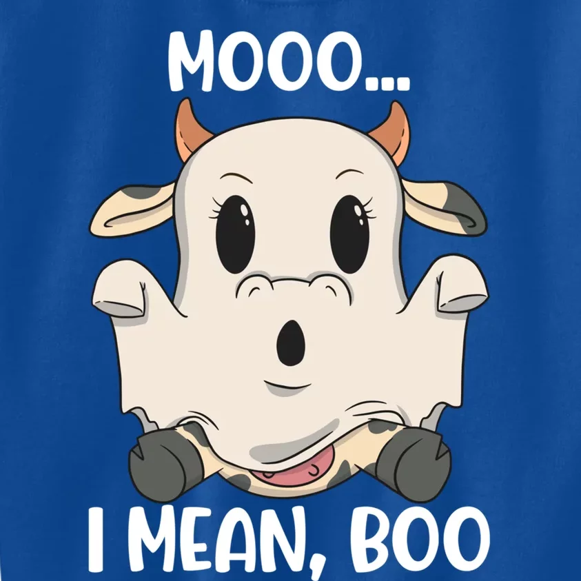 Ghost Cow Moo I Mean Boo Costume Halloween Gift Kids Sweatshirt